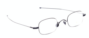 Edgy metal eyeglasses with straight arms