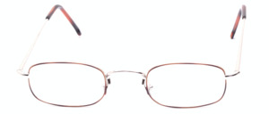 Braun Classics metal eyeglasses in silver with brown lens rim and flex hinges
