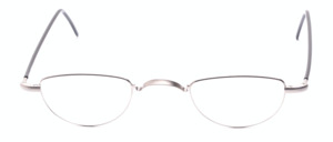 Classic metal glasses made of stainless steel in half-moon shape in matt silver with black-coated temples