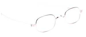 Edgy metal eyeglasses with saddle bridge in the antique style with straight arms