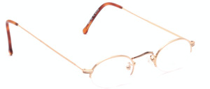 Half rim eyeglasses in Gold with fine engravings and a 22 KT Gold Super Finish