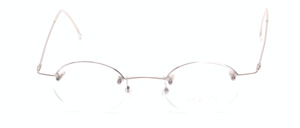 Oval half rim eyeglasses in silver made of stainless steel