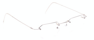 Half rim eyeglasses made of stainless steel in an edgy shape