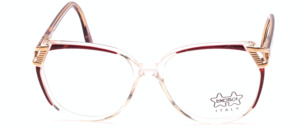 Elegante Damenbrille aus den 90er Jahren in Transparent mit Akzenten in Braun und Gold