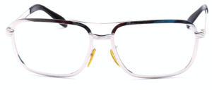 Oversize vintage metal eyeglasses in silver, enriched with Rhodium