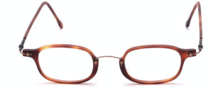 Federleichte, matt braune Brille mit Details in Antikgold