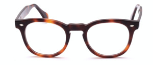 Retro acetate eyeglasses for men in havanna brown