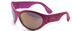 Pink marbled sunglasses by Sylvestro with grey, gold mirrored lenses and 100% UV protection