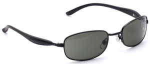 Black metal sunglasses with green lenses and 100% UV protection