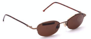 Half rim sunglasses in dark gold with brown lenses by Tropical