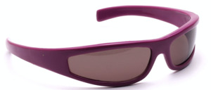1980s space sunglasses made of purple plastic