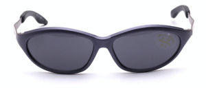 Dark blue sport sunglasses with silver metal arms