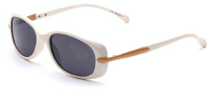 White ladies sunglasses with details in matte gold