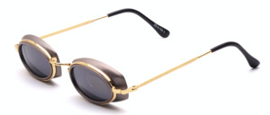 Gold metal sunglasses with brown plastic inlay by Tropical