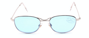 Metal sunglasses in silver with light blue lenses by Tropical