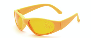Soft toddler sunglasses in yellow with yellow lenses