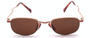 Golden metal sunglasses with brown lenses und wavy arms by Tropical