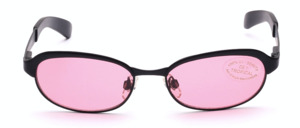 Black metal sunglasses with pink lenses by Tropical