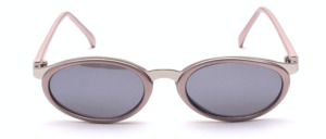 Oval sunglasses in silver with rose colored inlays and arms by Tropical