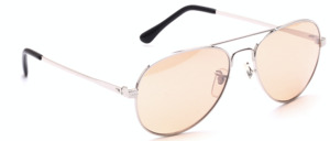 Pilot sunglasses in silver with light brown flash mirrored lenses