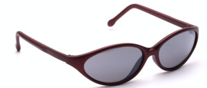 Matte red sport sunglasses by Tropical with grey, slightly silver mirrored lenses