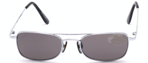 Silberne Metall Sonnenbrille für Herren mit grauen Scheiben von Tropical