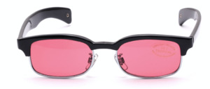 Tropical sunglasses in silver and black with rose lenses