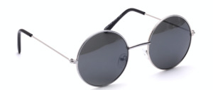 Round sunglasses in silver with grey lenses