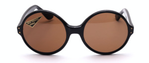 Black Acetate Sunglasses from the 60s with embossed mineral glass discs from Selecta, Frame France <br />
Size: 52 - 20 mm <br />
Like all our vintage sweethearts this model is new and unworn from stock and has a super quality