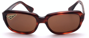 Acetate sunglasses in demi amber with brown mineral glass lenses from the 1970s by Selecta