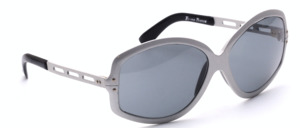 70ies sunglasses made of light metal in silver grey with grey lenses by Selecta