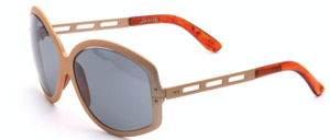 Oversize 70ies sunglasses made of light metal in matte gold with grey lenses by Selecta