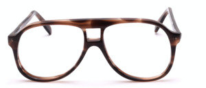 Classic double bridge frame for men in brown amber by Selecta