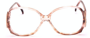 Charming 80ies ladies eyeglasses in brown translucent marbled with gold metal details on the sites