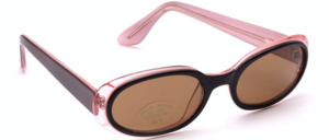 Fancy ladies sunglasses in aubergine and translucent pink