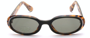 Fancy ladies sunglasses in dark green with tortoise 