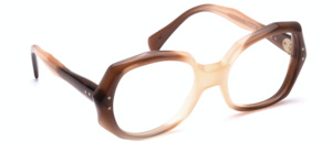 Extraordinary acetate eyeglasses from the late 60ies by the design smith Vito in milky brown gradient