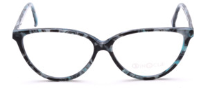 Feminin glasses, Cat eye shape, frame with light blue and black marbling for women, made by Binocle in France