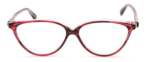 Feminin glasses, Cat eye shape, red and black lined frame for women, made by Binocle in France