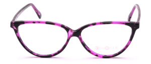 Feminin glasses, Cat eye shape, purple and black stained frame for women, made by Binocle in France
