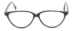 Feminin glasses, Cat eye shape, green-yellow and black camouflaged frame for women, made by Binocle in France