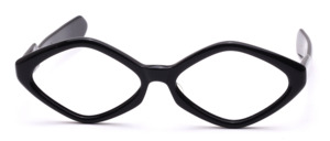 Black vintage glasses, diamond shaped for Women, made in the 1960s