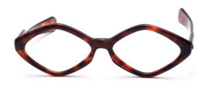 Havanna brown vintage glasses, diamond shaped frame for Women, made in the 1960s