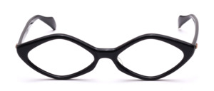 Black Vintage glasses, Diamond shaped for women, made in the 1960s