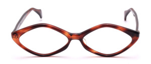 Demi Amber Brown Vintage glasses, Diamond shaped for women, made in the 1960s