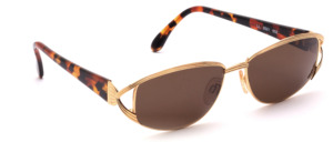 A high-quality, finely crafted metal sunglasses with Havana brown acetate straps