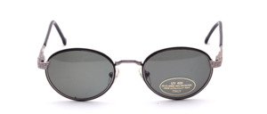 High quality, very nice unisex sunglasses, made in Italy in gun - gray metal with gray / green CR 39 lenses with 100% UV protection