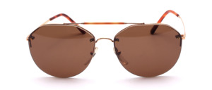 Sporty lightweight half rim sunglasses for men in gold with brown lenses from the late 1980ies