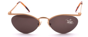 Half rim sunglasses for ladies in matt gold with brown lenses