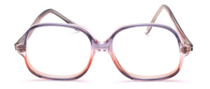 Original vintage women's acetate frame in an oval, square, oversized shape with a pink-purple gradient